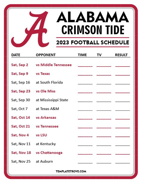 al crimson tide football schedule 2023